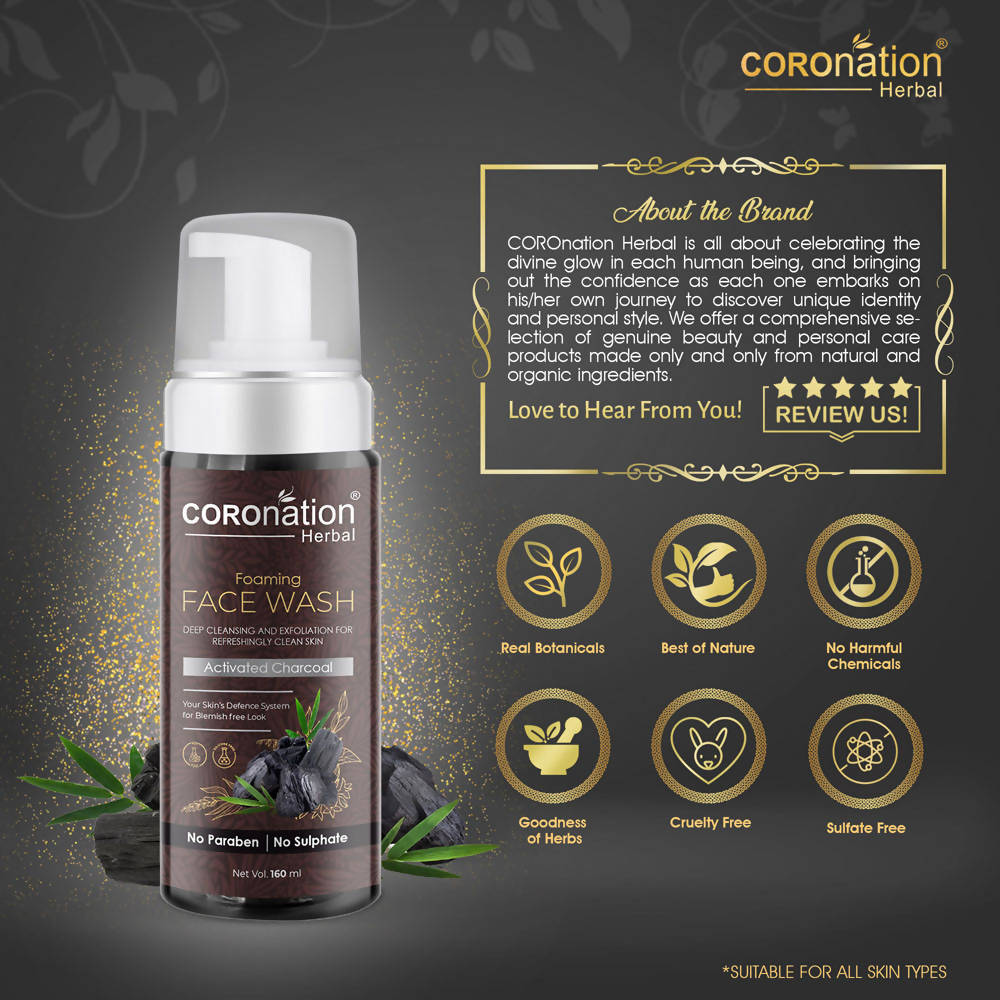 Coronation Herbal Activated Charcoal Foaming Face Wash | Grocsy