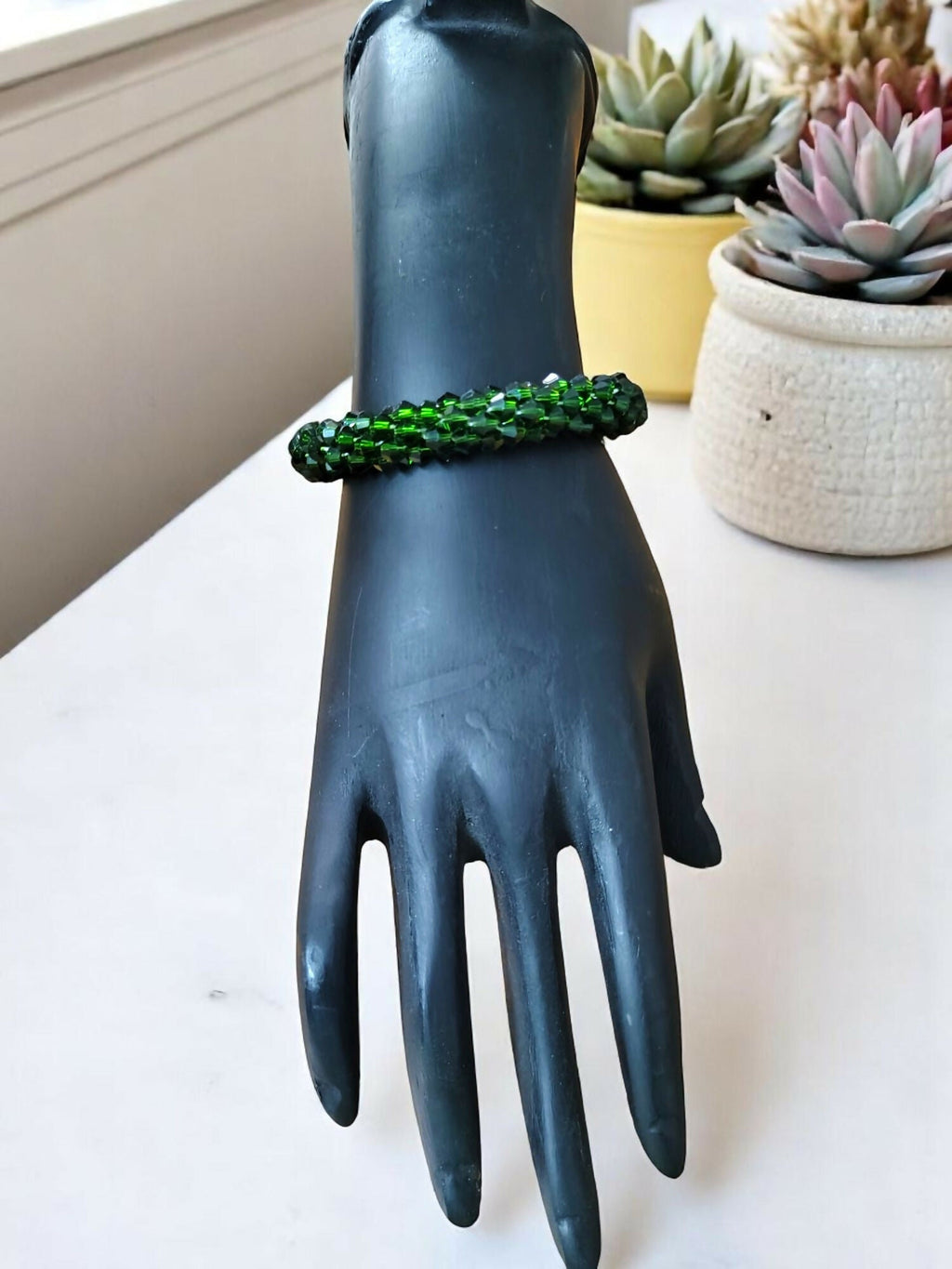 Inhanns Unisex Crystal Bloom – Adjustable Crystal Bead Bracelets - Green | Grocsy