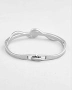 VOJ Silver Plated Pearl & Crystal Studed Bracelet | Grocsy
