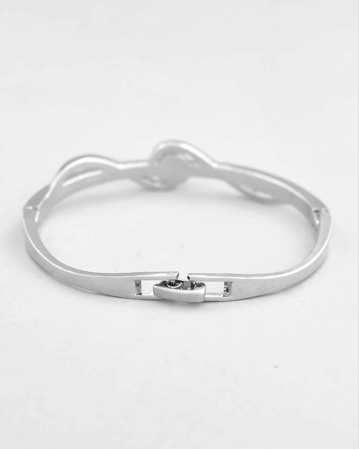 VOJ Silver Plated Pearl & Crystal Studed Bracelet | Grocsy