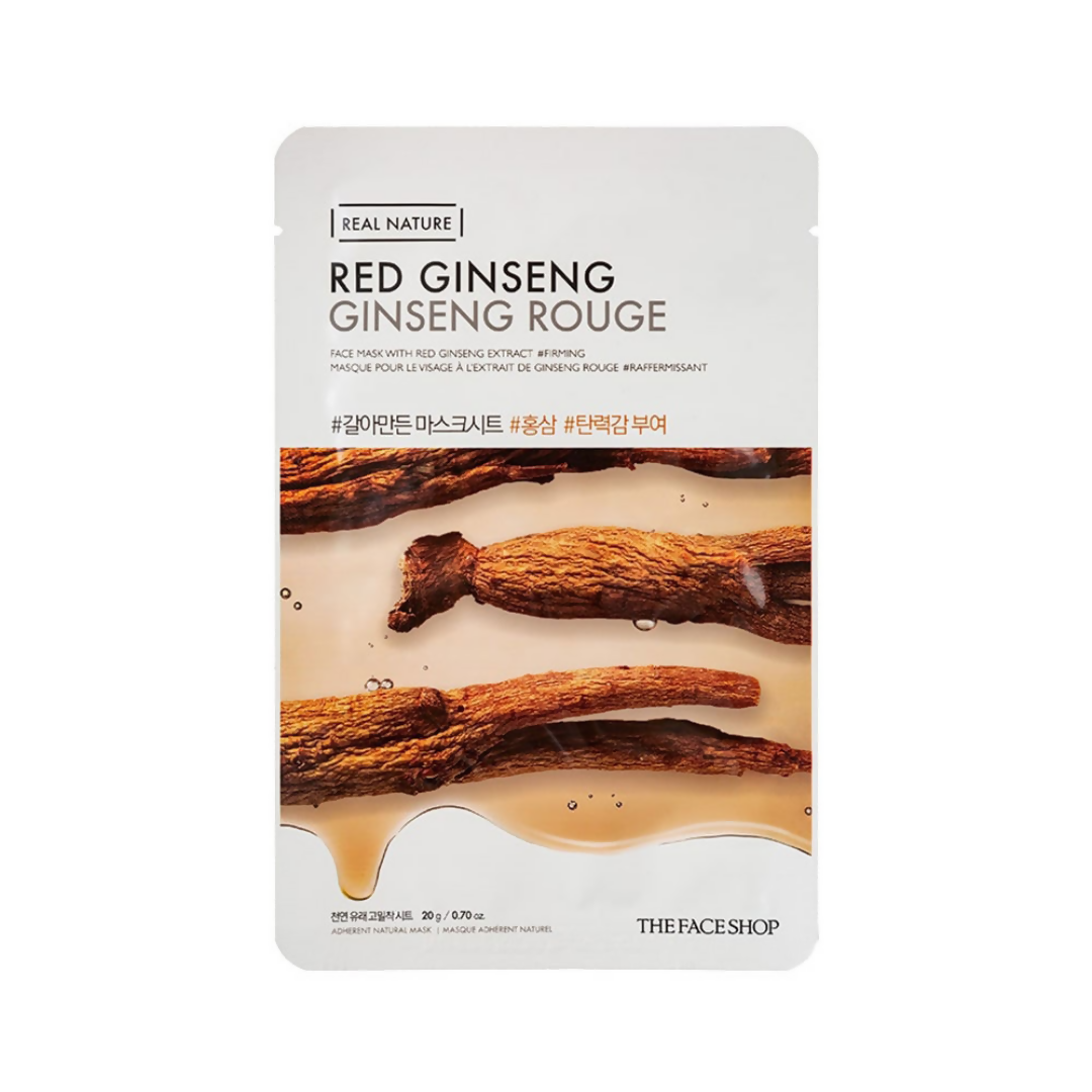 The Face Shop Real Nature Red Ginseng Face Mask - Korean Skincare | Grocsy