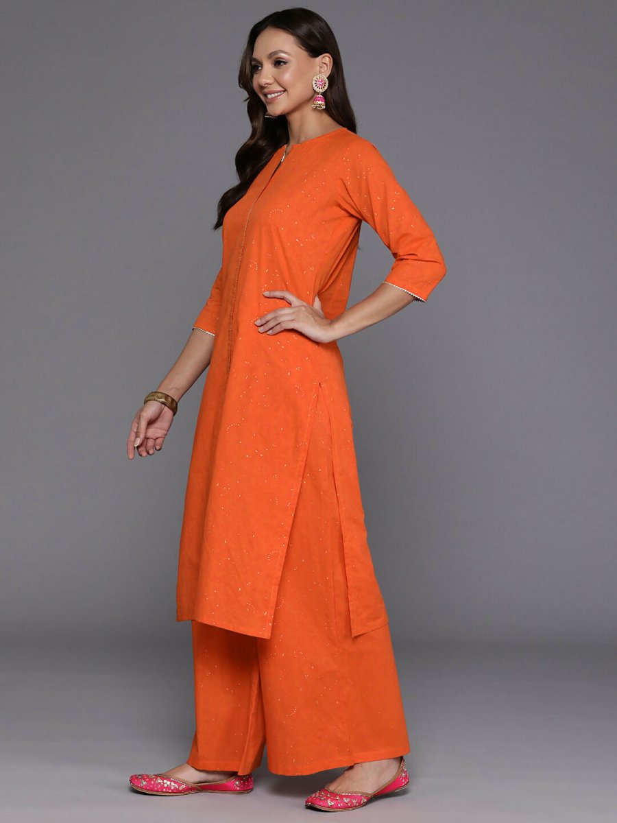 Ahalyaa Women's Traditional wear Kurta Set - Orange | Grocsy