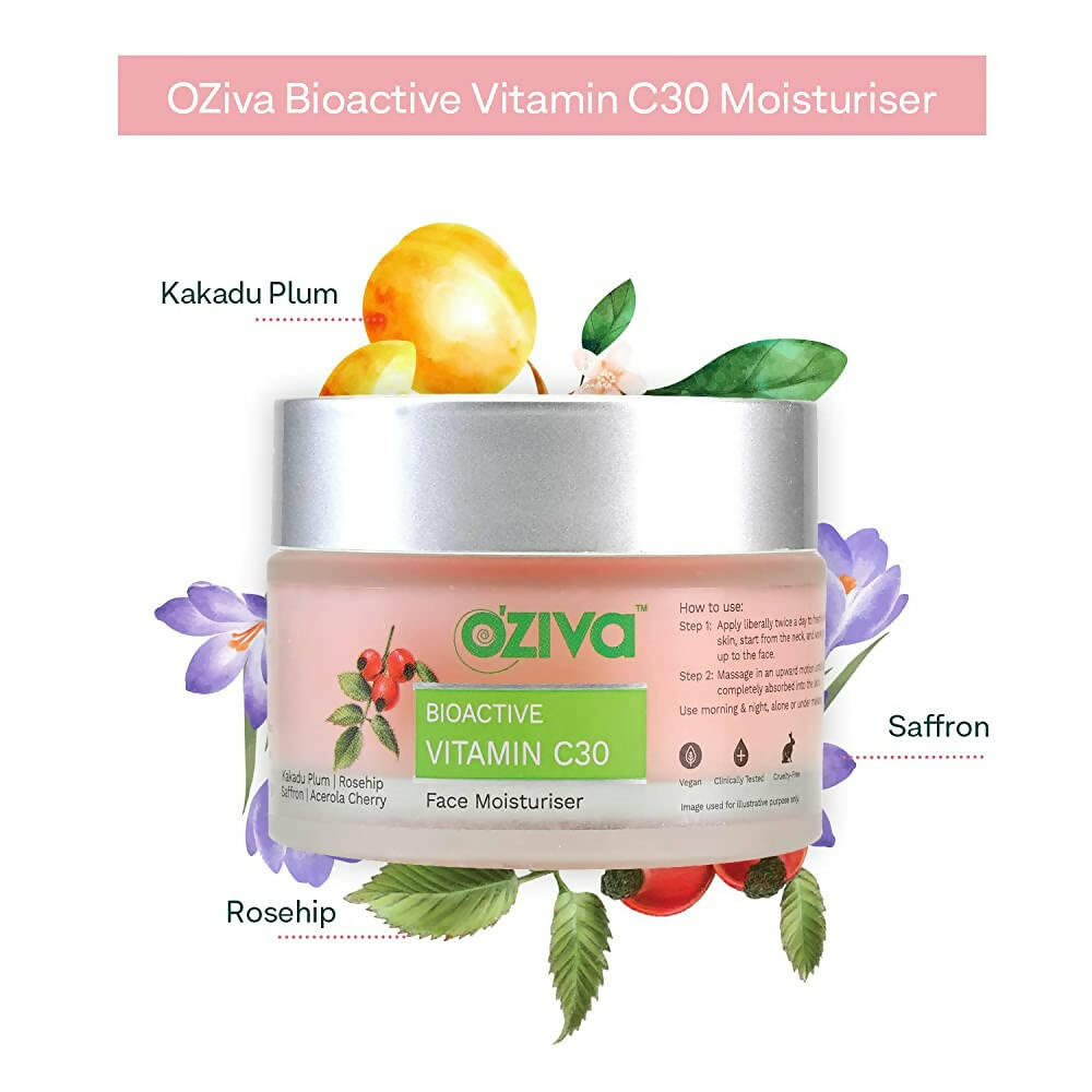 OZiva Bioactive Vitamin C30 Face Moisturiser | Grocsy