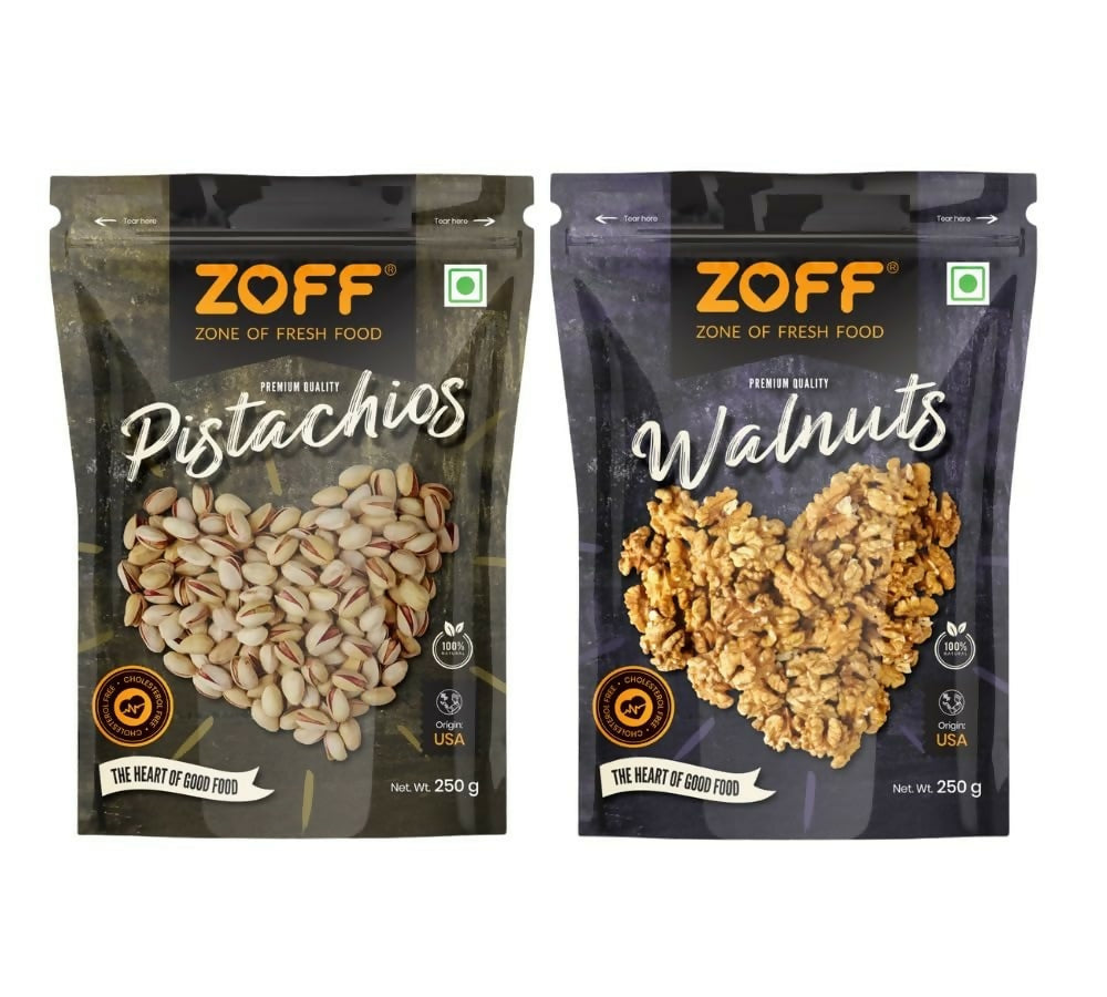 Zoff Premium Salted Pista & Roasted Walnuts Combo | Grocsy