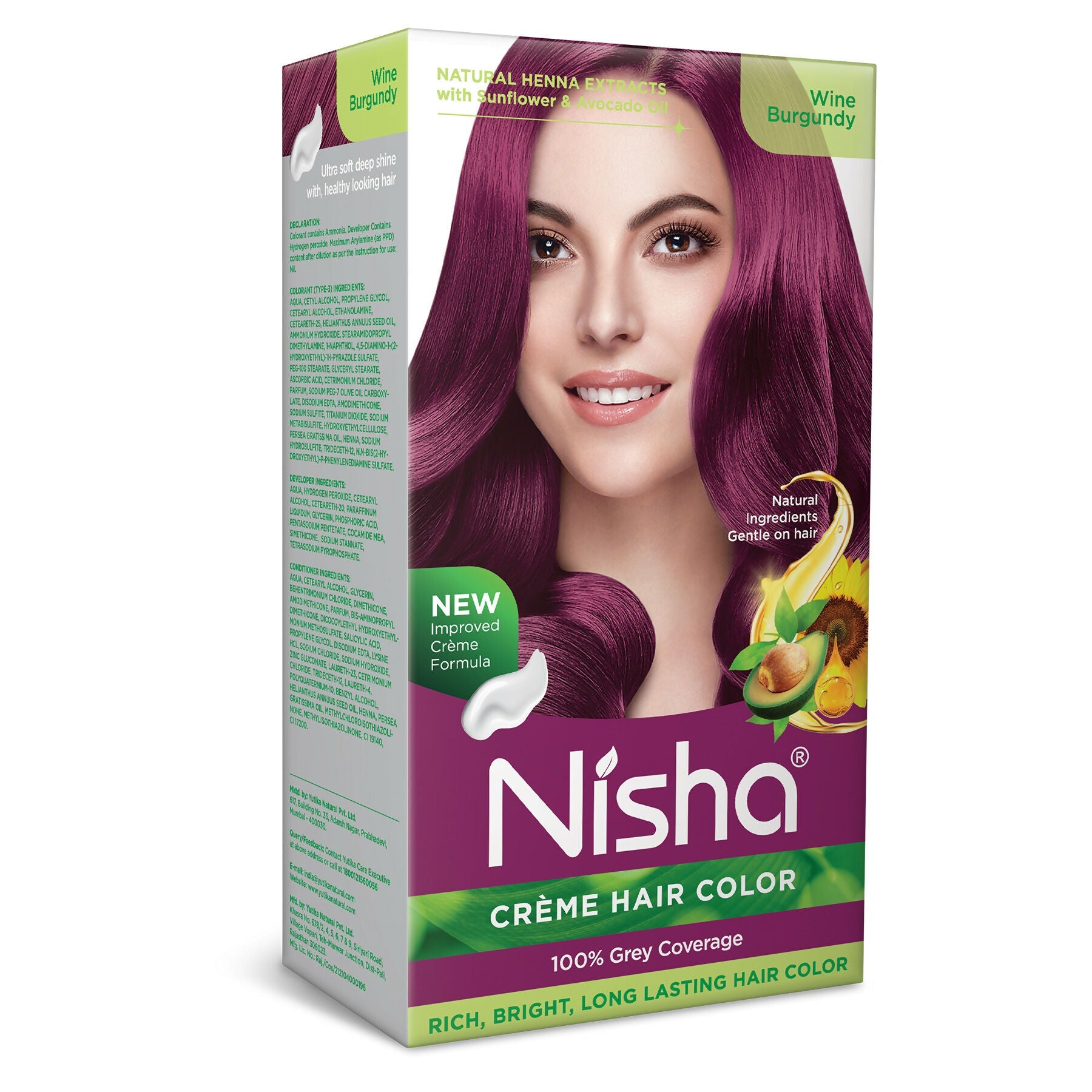 Nisha Creme Hair Color for Women - Wine Burgundy | Grocsy