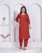 Miravan Womens Brown Straight Kurta Set | Grocsy