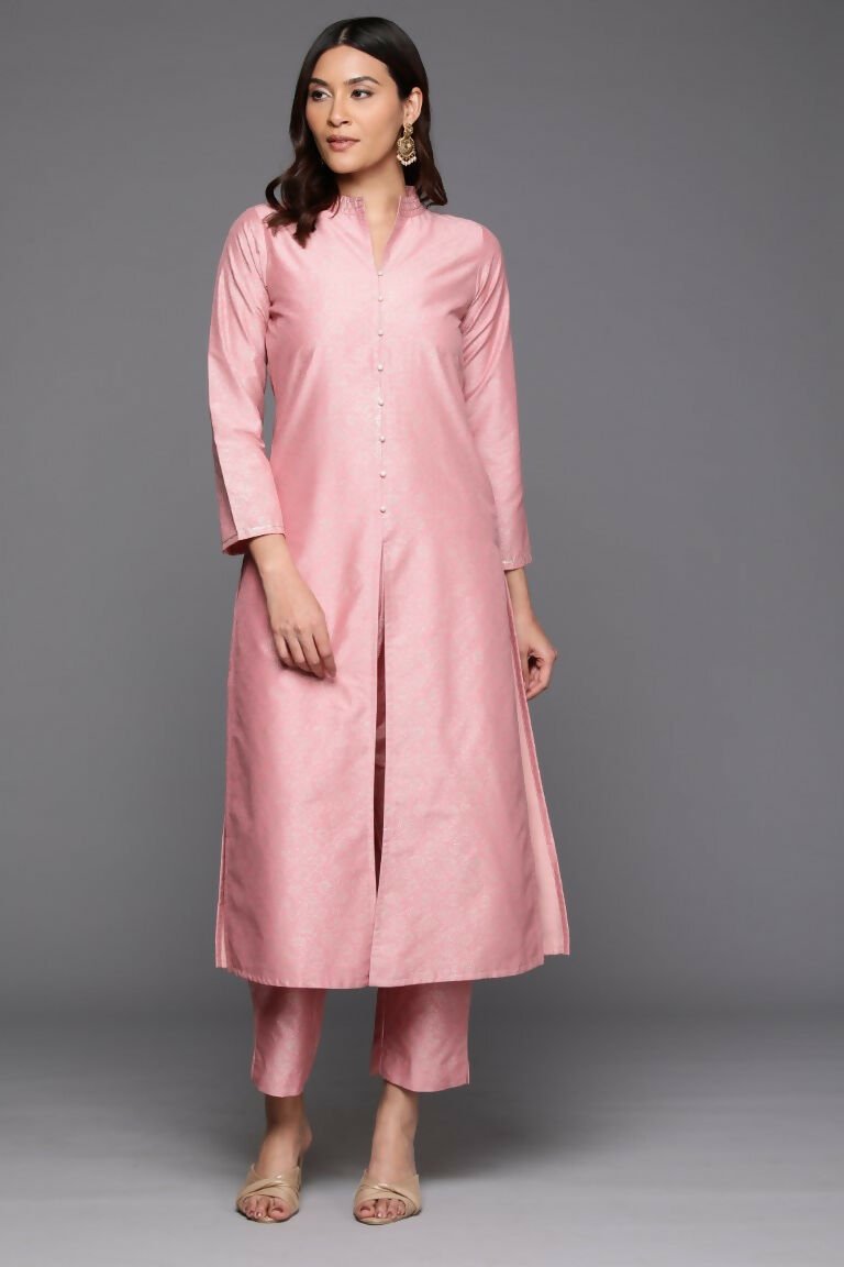Ahalyaa Women's Traditional wear Kurta Set - Pink | Grocsy