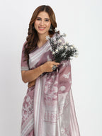 Shree Shyam Fashion Linen Cotton Sea Green Saree | Grocsy