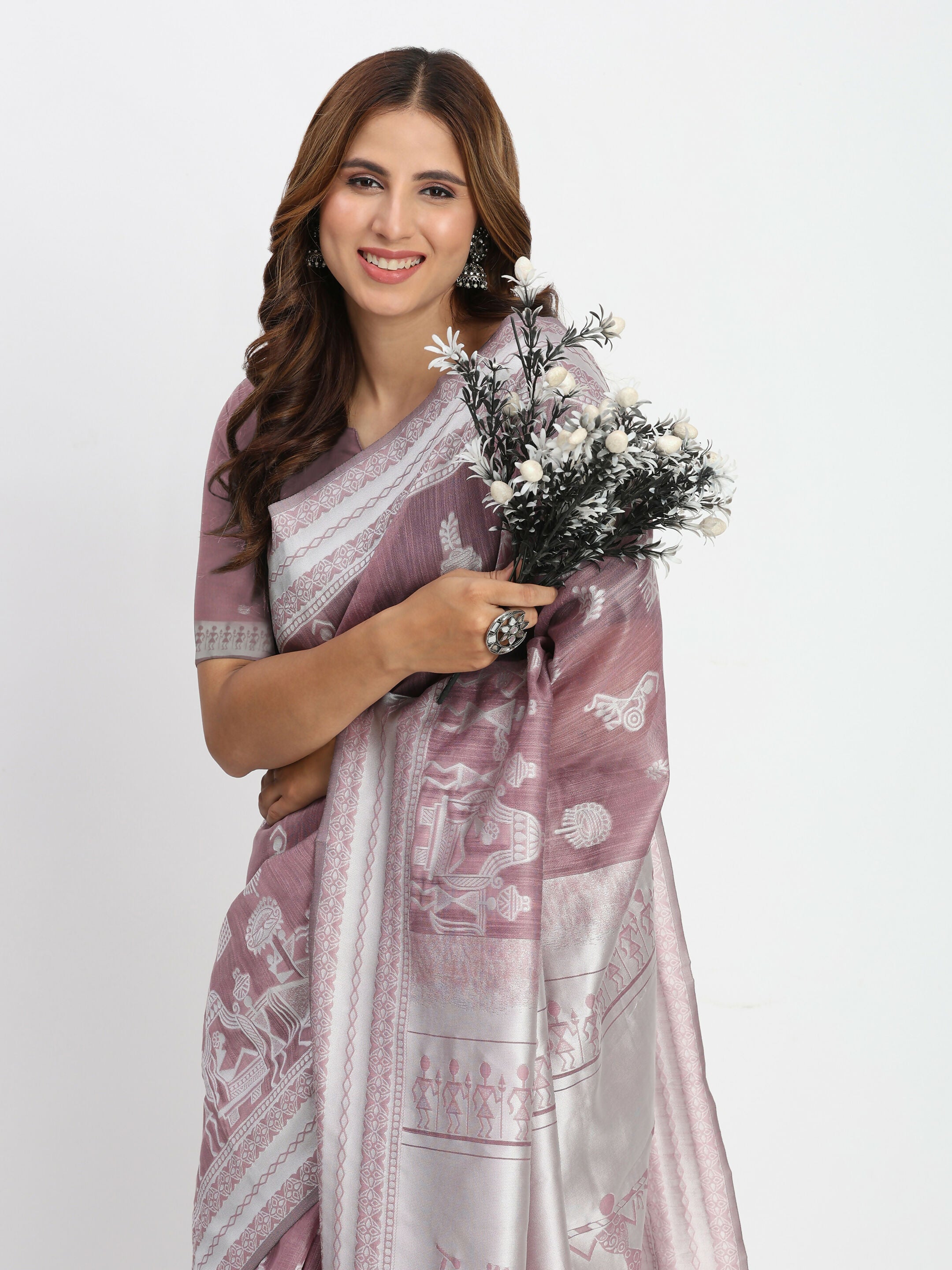 Shree Shyam Fashion Linen Cotton Sea Green Saree | Grocsy