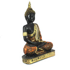 eCraftIndia Golden, Orange, and Black Polyresin Meditating Lord Buddha Statue | Grocsy