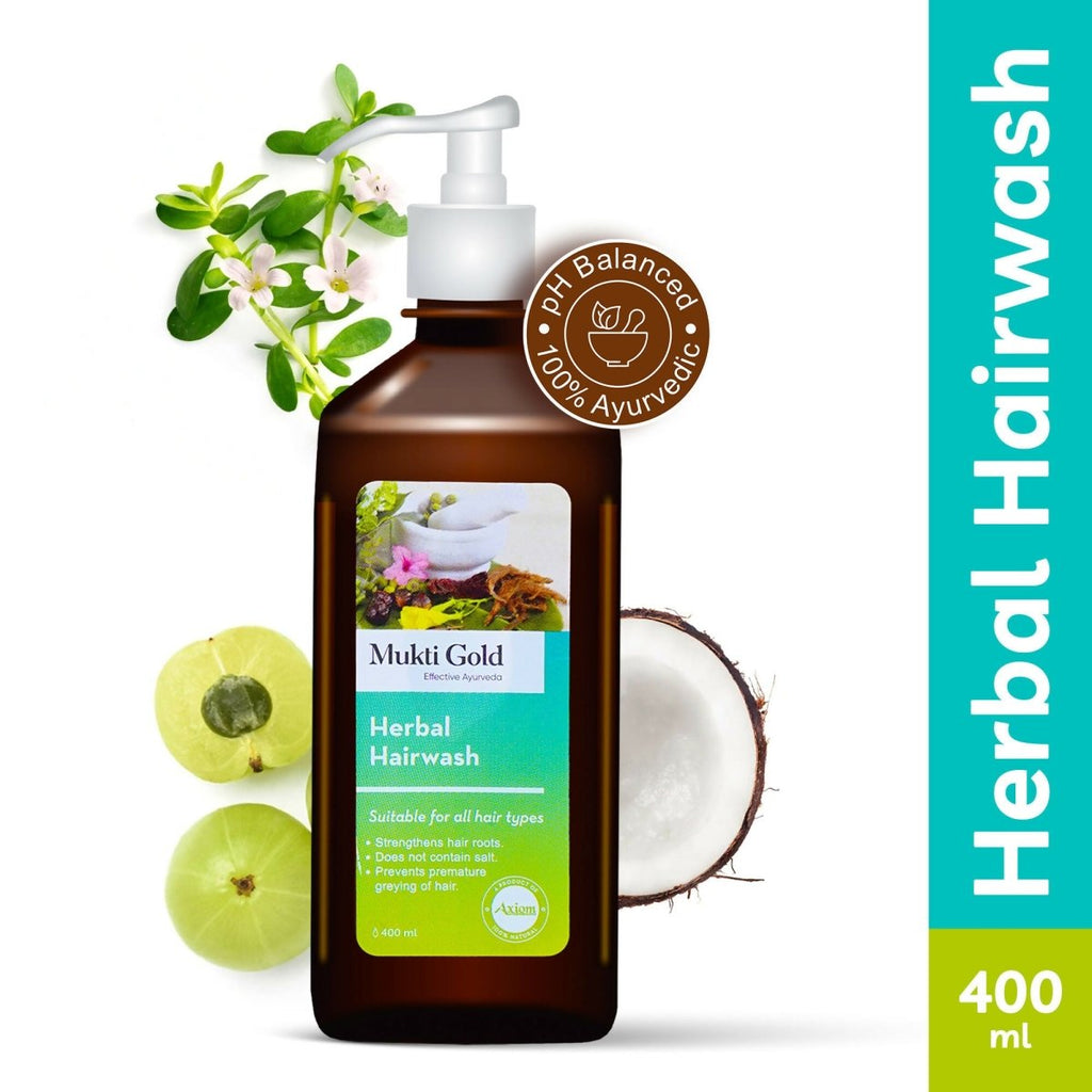 Axiom Mukti Gold Herbal Hairwash (Dispenser) | Grocsy