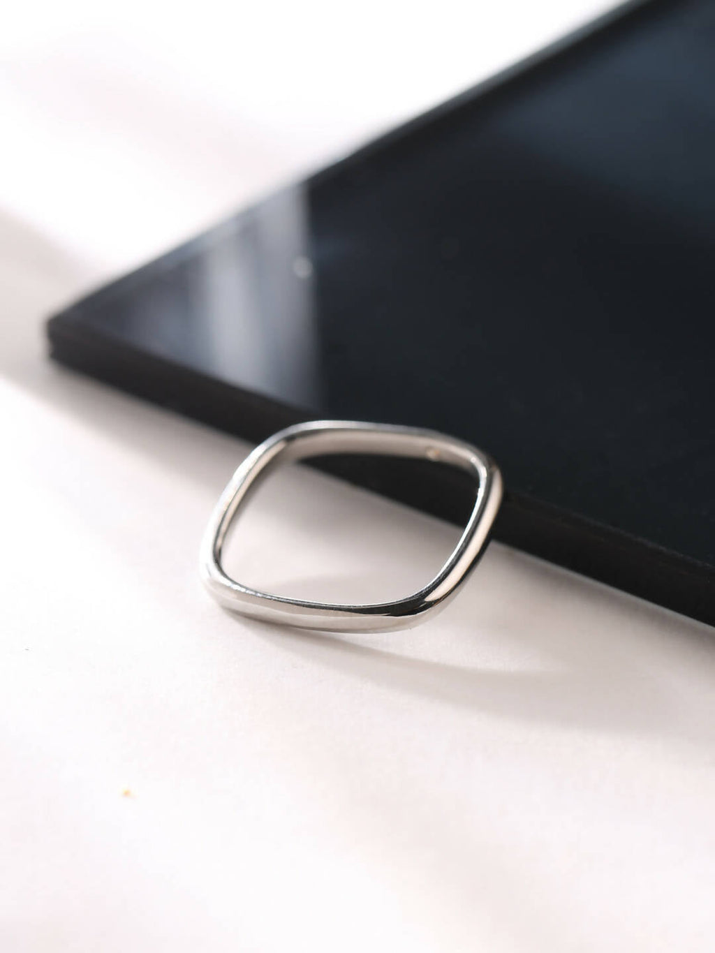 NVR Women's Silver-Plated Rectangular Stylish Ring | Grocsy