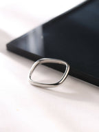 NVR Women's Silver-Plated Rectangular Stylish Ring | Grocsy