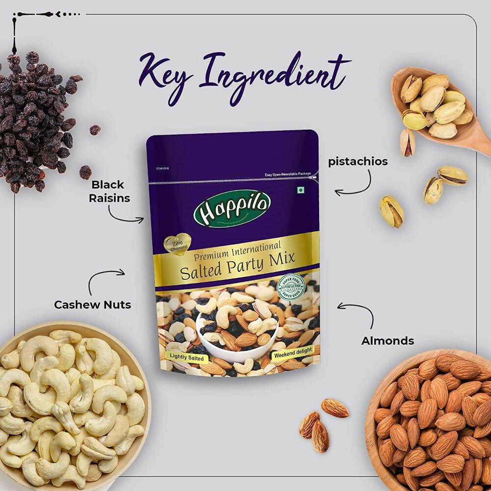 Happilo Premium Nuts & Dry Fruit Combo (Trail Mix, Nut Mix & Party Mix) | Grocsy