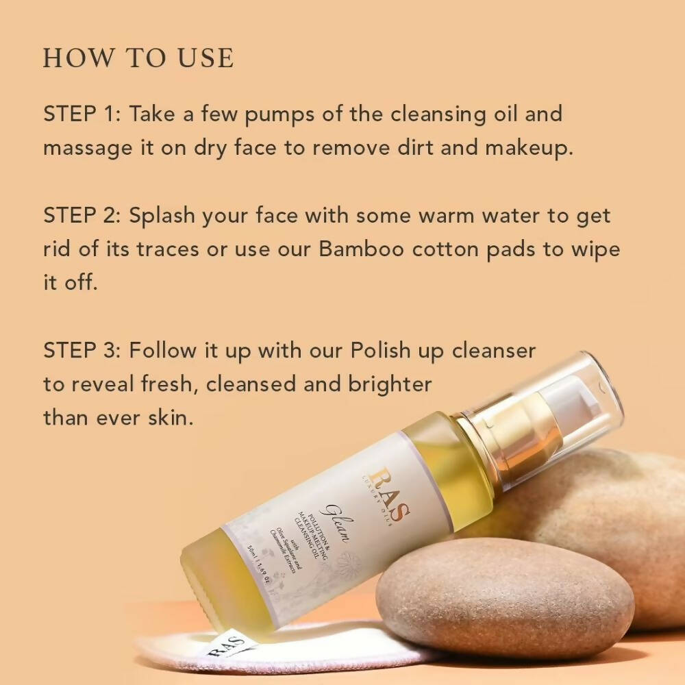 Ras Luxury Oils Gleam–Pollution & Makeup Melting Cleansing Oil | Grocsy