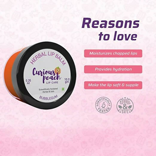 Curious Peach Herbal Lip Balm Bubble Gum | Grocsy