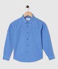 Manet Boys Full Sleeves Solid Shirt - Light Blue | Grocsy