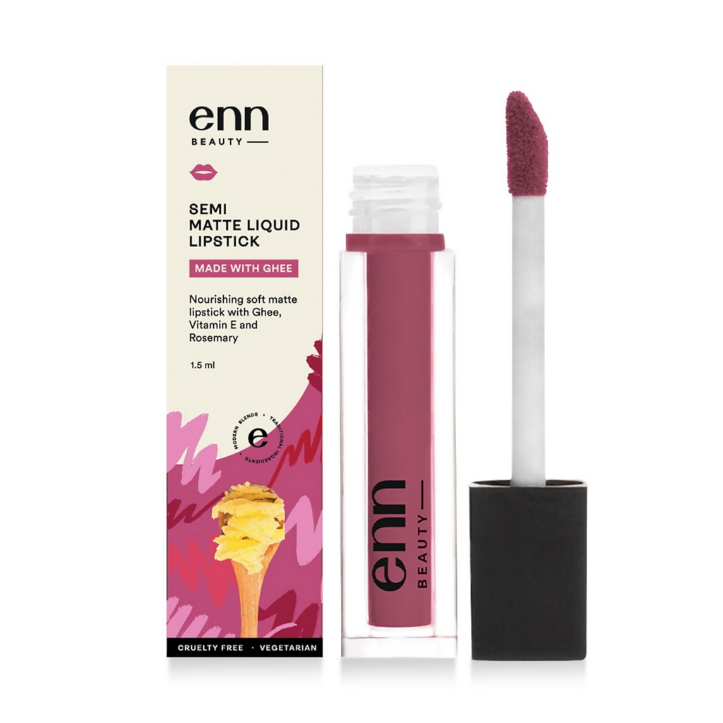 Enn Semi Matte Red Liquid Lipstick - Berry Vodka | Grocsy