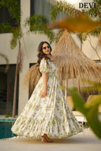 Aayaa Designer Printed Full Flared Gown - Multi Color | Grocsy