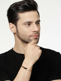NVR Men Rose Gold Stainless Steel Cuff Bracelet