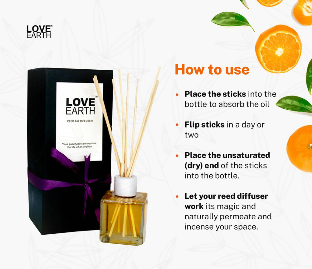 Love Earth Reed Diffuser- Tangerine | Grocsy
