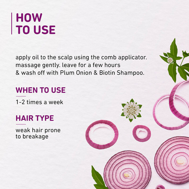 Plum Onion Hair Growth Oil For Hair Fall Control With Bhringraj Oil | Grocsy