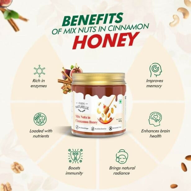 Farm Naturelle Mixed Nuts in Cinnamon Honey - Healthy Snack | Grocsy