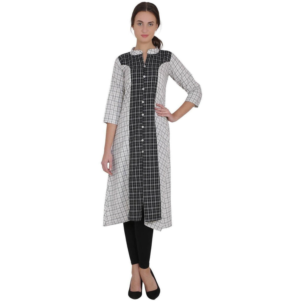 Kanoor Women's Multi Cotton A-Line Kurti | Grocsy