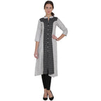 Kanoor Women's Multi Cotton A-Line Kurti | Grocsy