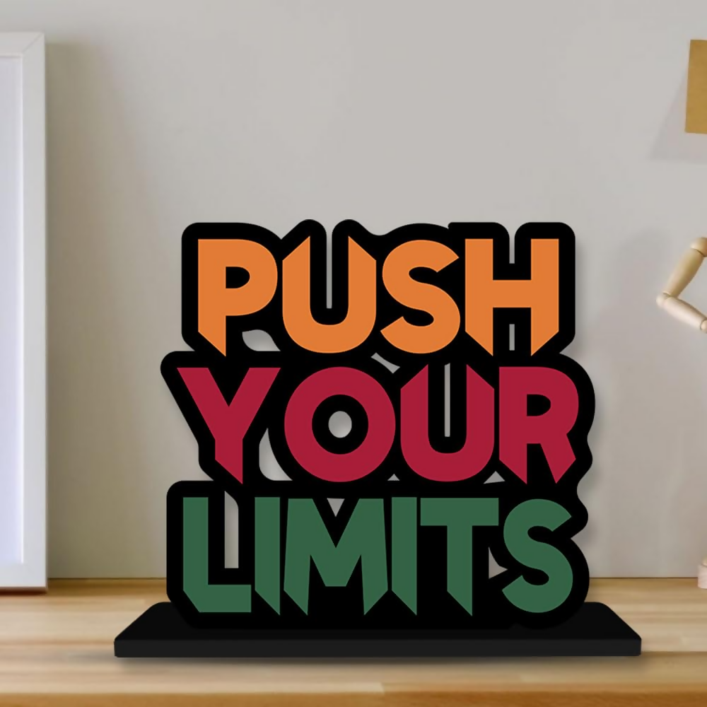 Artvibes Wooden Idols and Figurine Push Your Limit Quotes Table Decoration | Grocsy