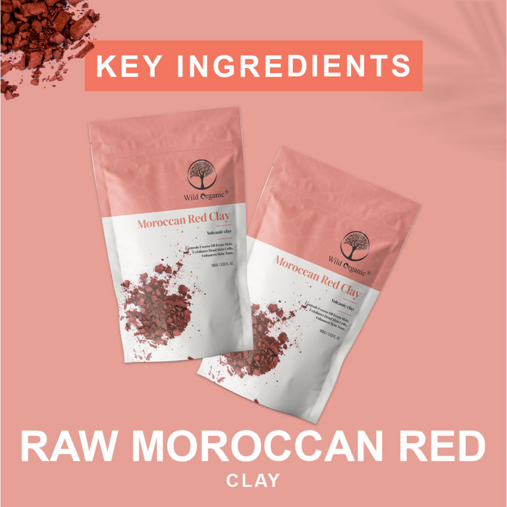 Wild Organic Moroccan Red Clay Powder | Grocsy
