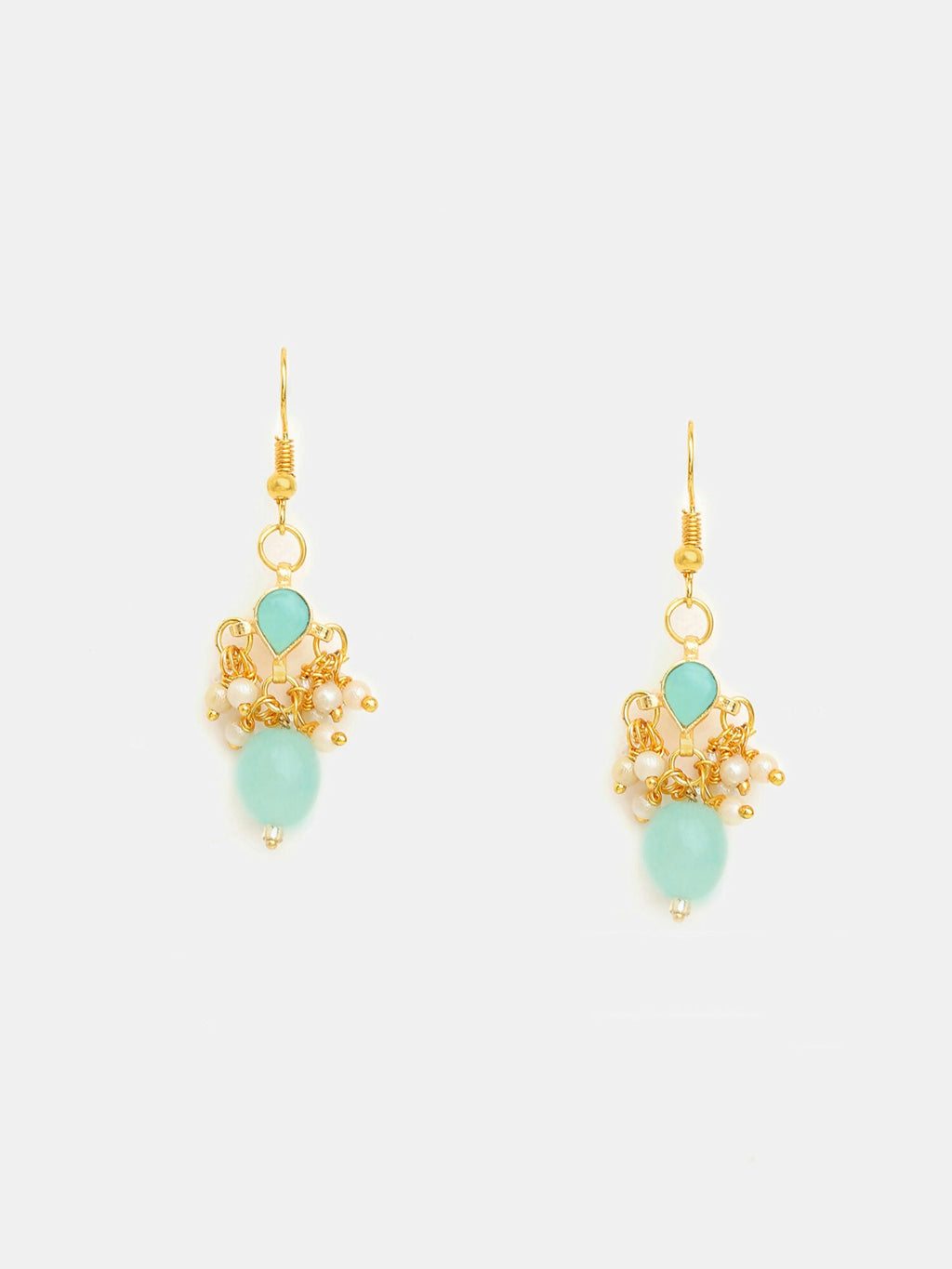 Ruby Raang Traditional Green Drop Maang Tikka And Earrings | Grocsy