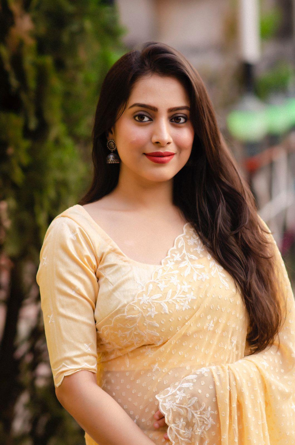 Yellow Pure Chiffon Woven Design Saree with Unstitched Blouse - A2M | Grocsy