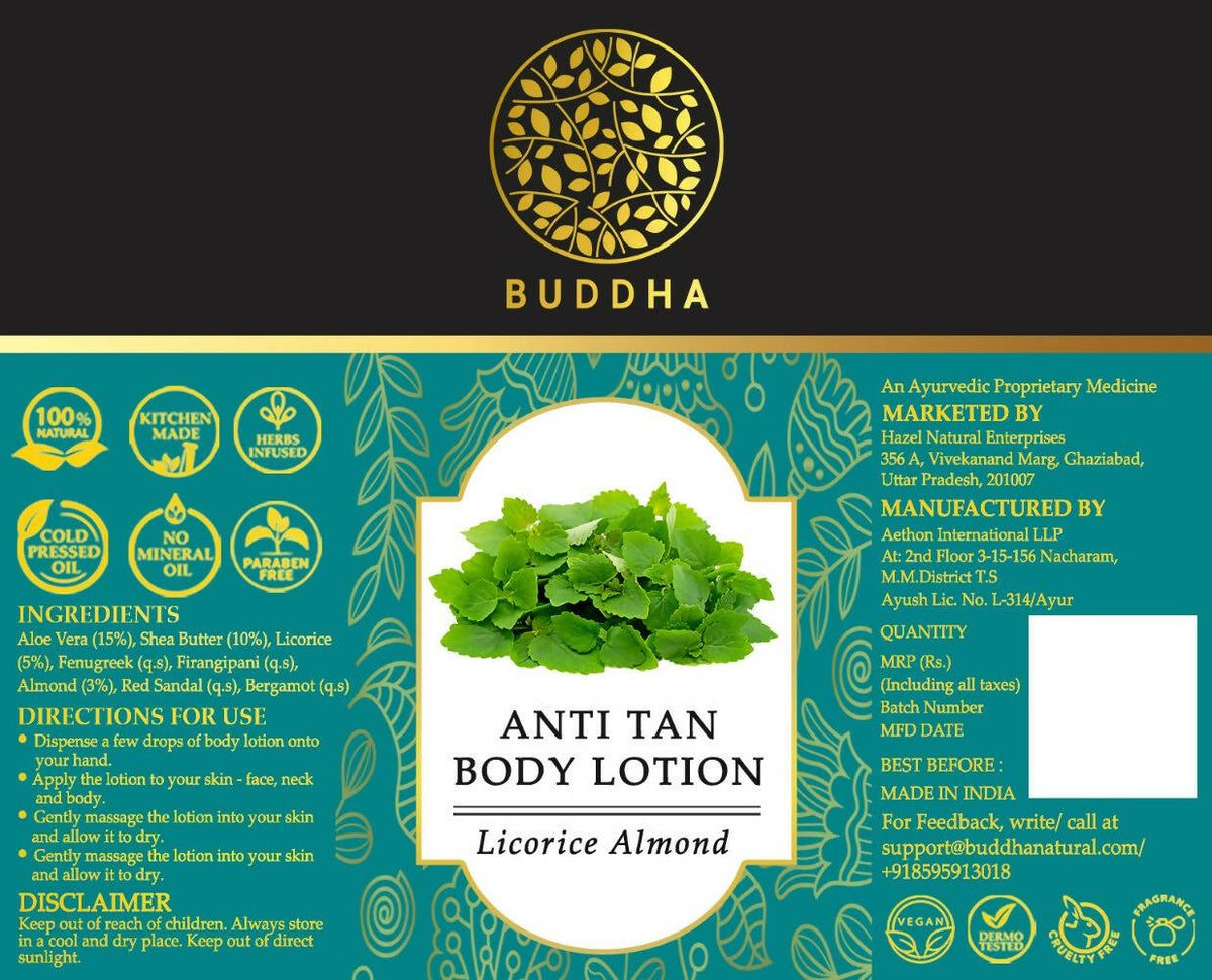 Buddha Natural Anti Tan Body Lotion | Grocsy