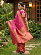 Shree Shyam Fashion Lite Pink Silk Blend Saree | Grocsy