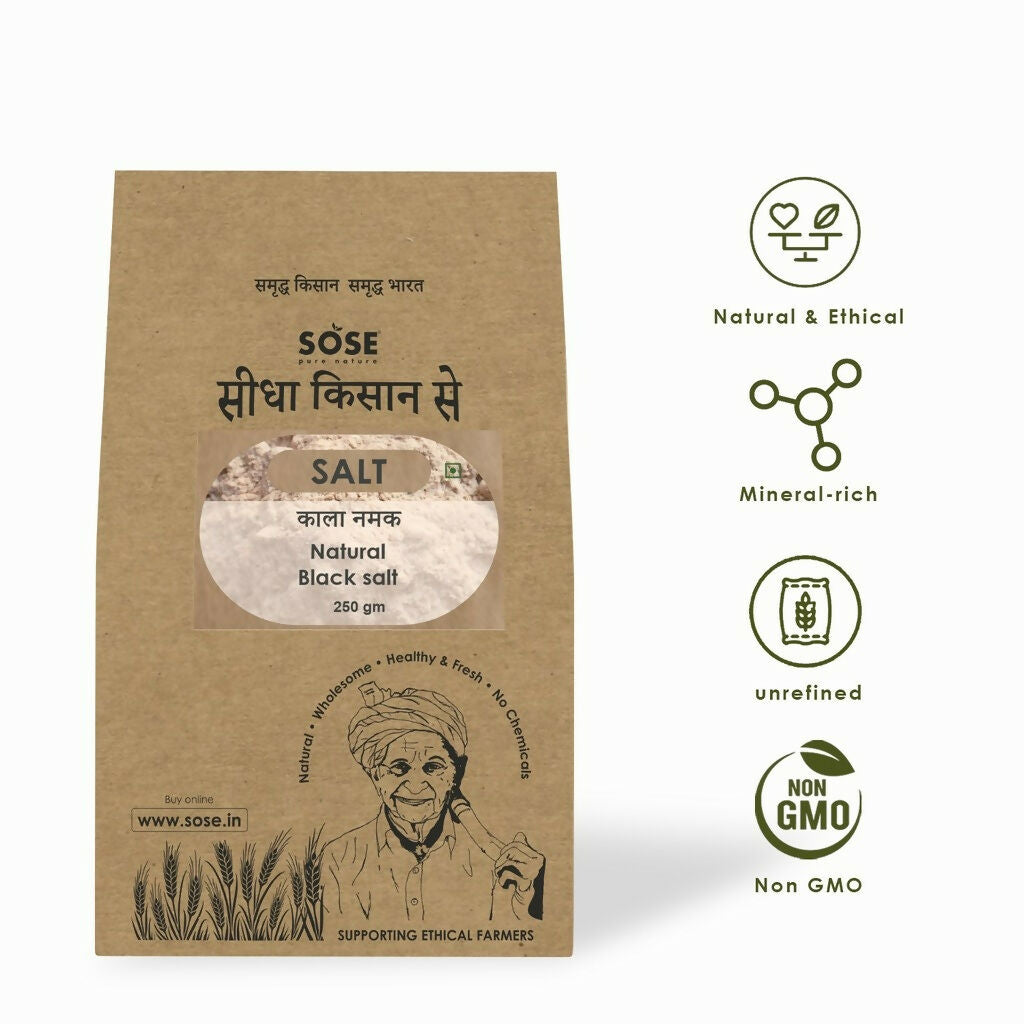 Gir Sidha Kisan Se Natural Kala Namak (Black Salt) Powder | Grocsy