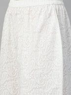 Yufta Women Beige & White Printed Kurta with Palazzo & Dupatta | Grocsy