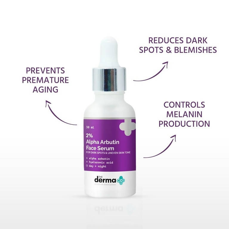 The Derma Co 2% Alpha Arbutin Face Serum For Dark Spots & Uneven Skin Tone | Grocsy