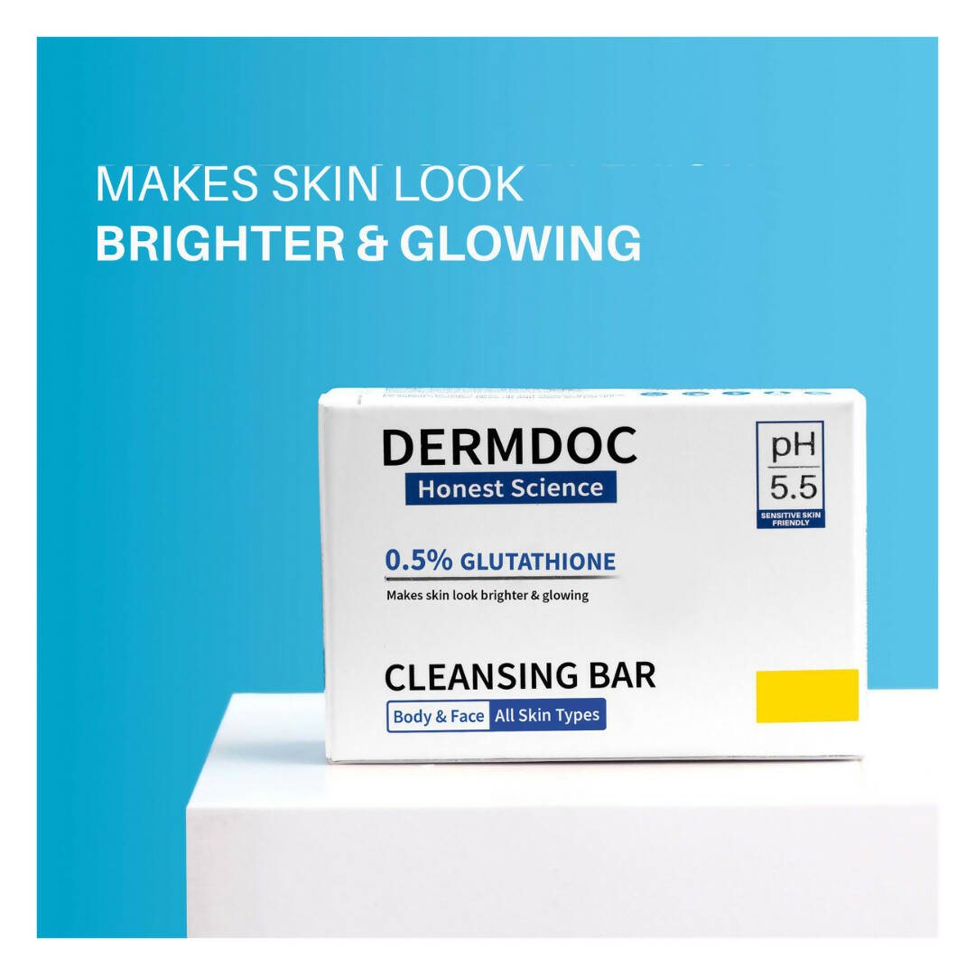 Dermdoc 0.5% Glutathione Cleansing Bar for Brighter & Glowing, All skin Types | Grocsy