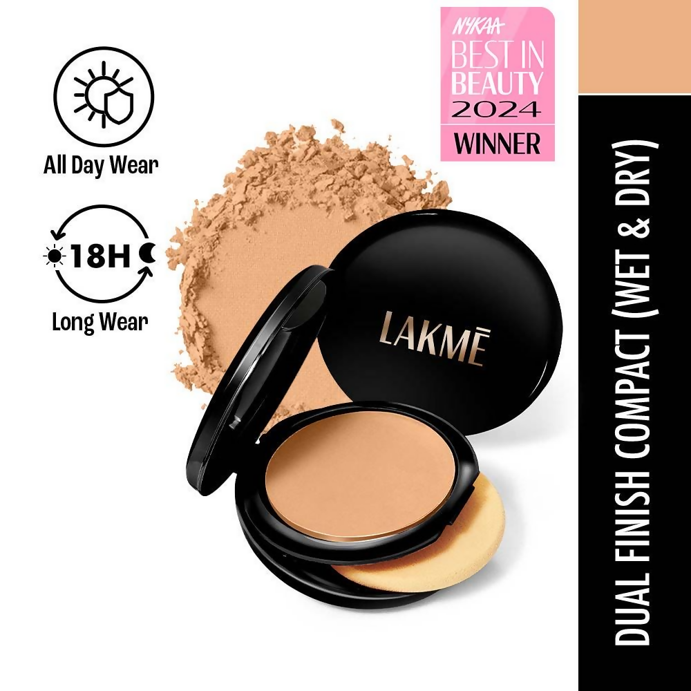 Lakme Xtraordin-Airy Compact, 2 In 1 Compact + Foundation, Lightweight, SPF17 - 05 Beige Honey | Grocsy