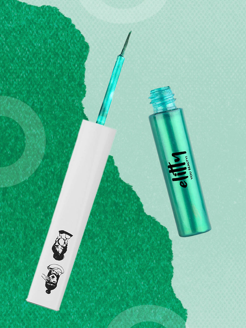 Elitty Green Pop Color Metallic Finish Liquid Eyeliner - Power Move (Emerald) | Grocsy