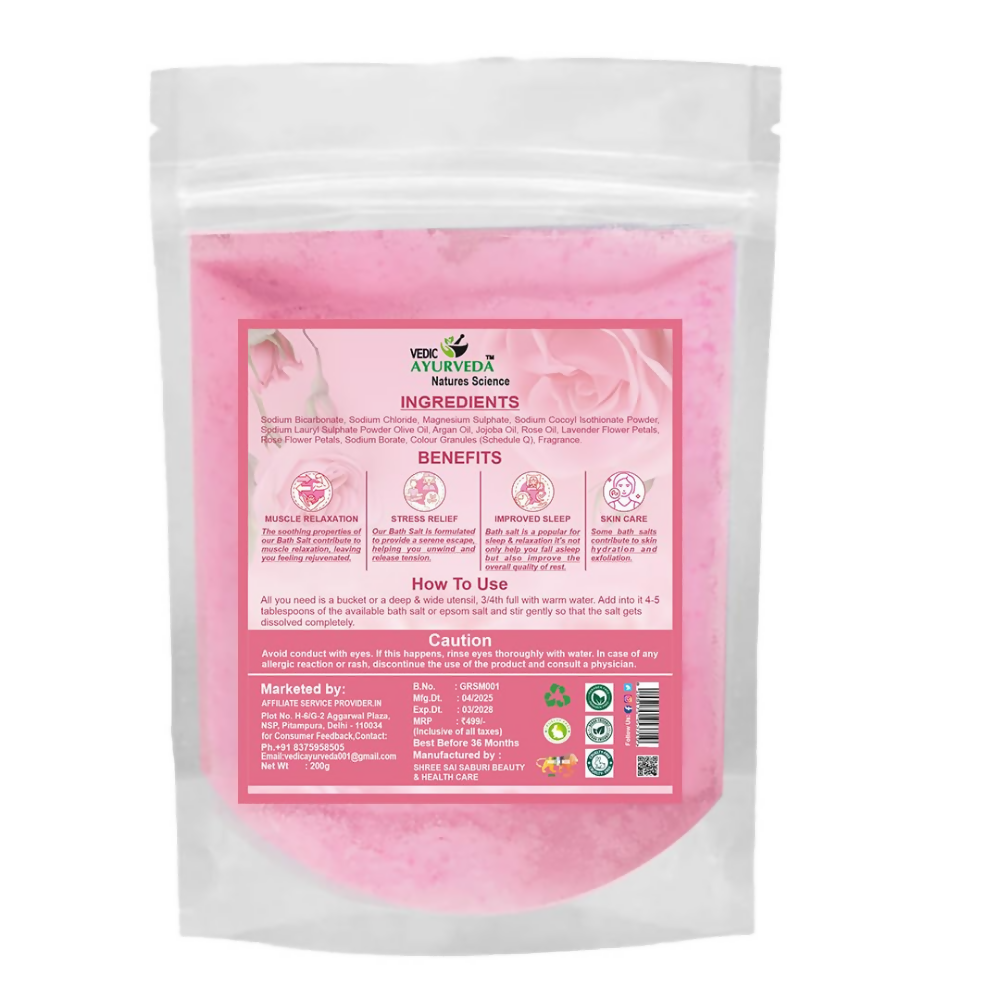 VedicAyurveda Rose Bath Salt | Grocsy