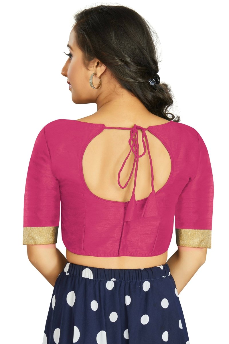 Aastha Fashion Women's Pink Art Silk Designer Traditional Readymade Blouse | Grocsy