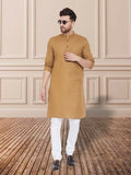 Even Apparels Men's Pure Cotton Beige Kurta | Grocsy