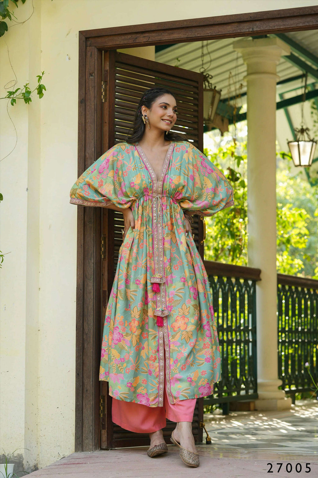 Women's Casual Fashionable Multi Mull Cotton co-ord set - Anya | Grocsy