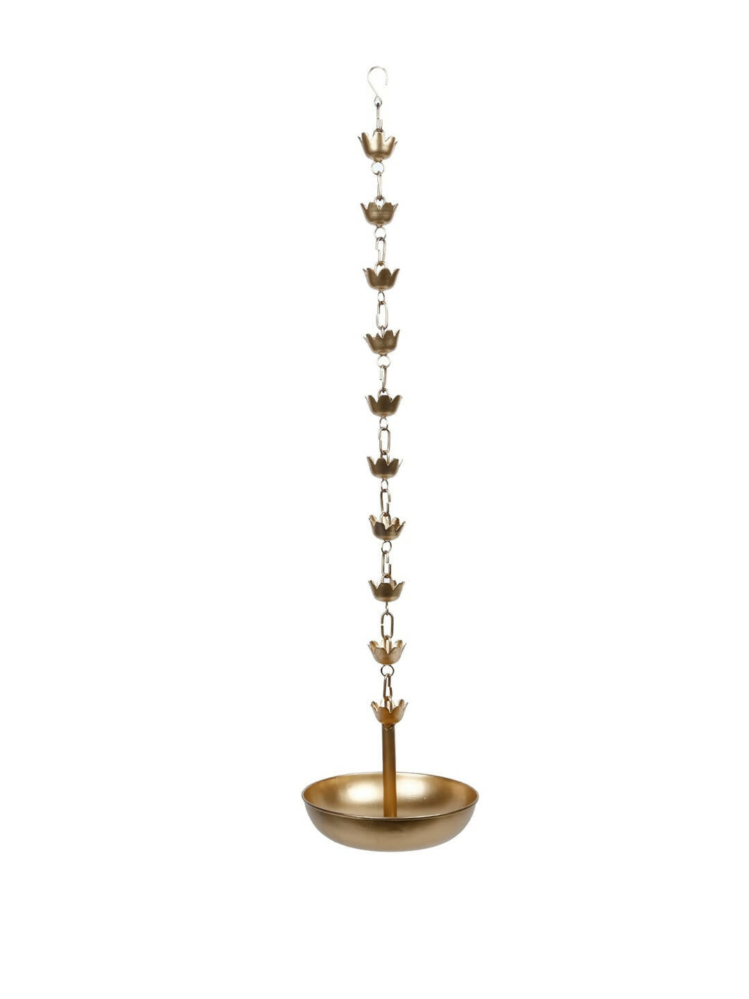 CraftVatika Gold-Toned Hanging Urli Bowl Showpiece | Grocsy