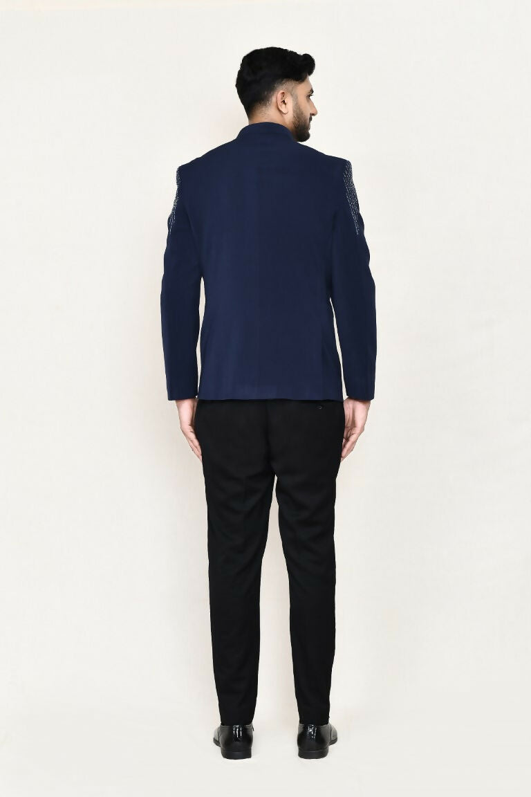 Joban Fashion Blue Colored Terry Rayon Fabric Prince Coat With Pant | Grocsy