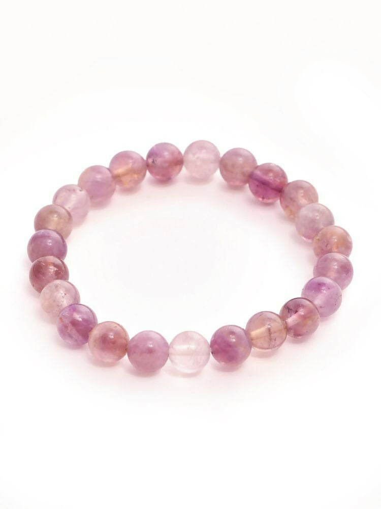 Amethyst Brown and Black Round crystal Beads Elastic Bracelet - Ruby Raang | Grocsy