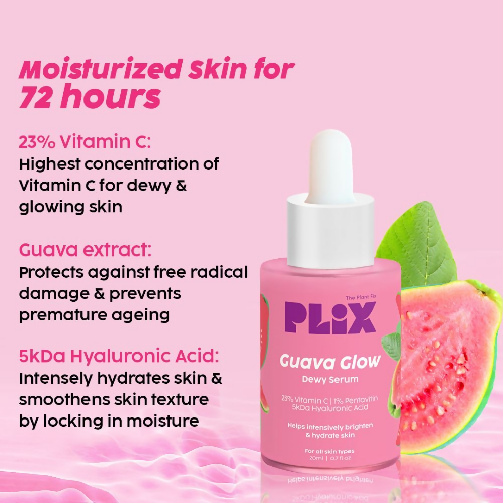 PLIX The Plant Fix Glutathione Skin Glow 15 Effervescent Tablets And Guava Serum | Grocsy