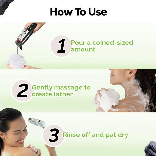 Mamaearth Charcoal Moisturizing Body Wash with Activated Charcoal & Energizing Mint for Skin | Grocsy
